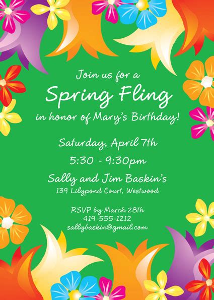 Spring Party Invitations