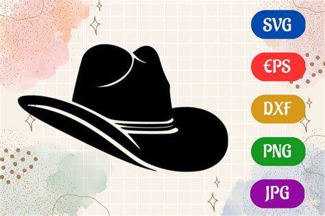 Cowboy Hat Silhouette Svg Eps Dxf Graphic By Creative Oasis