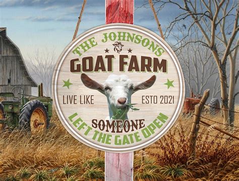 Goat Farm Sign, Farm House Wooden Sign, Goat Ranch Metal Sign, Custom ...