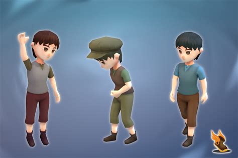 Stylized NPC Peasant Boy Tom GameDev Market