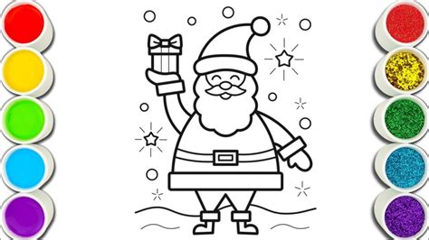 How To Paint Santa Claus Step By Step Santa Coloring Page Youtube