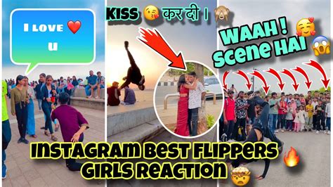 Crazy Girls Reacts On Flips Stunts In Public Reaction