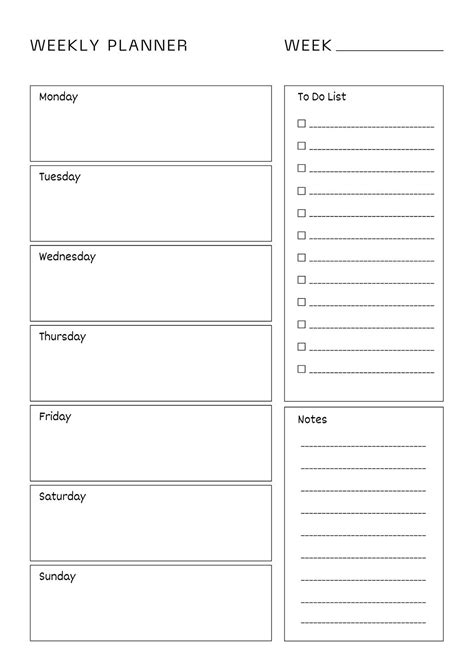 Free Weekly Planner Printable