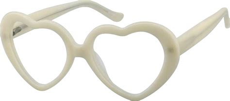 Cream Retro Heart-Shaped Eyeglasses #44212 | Zenni Optical Eyeglasses