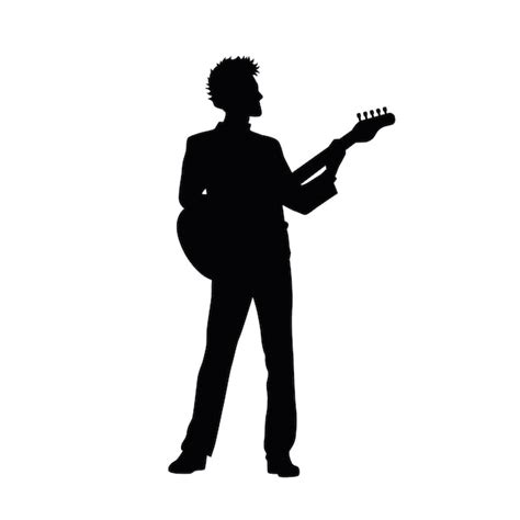 Homme Jouant De La Guitare Lectrique Silhouette Homme Joueur De