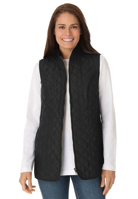 Woman Within Woman Within Womens Plus Size Zip Front Quilted Vest