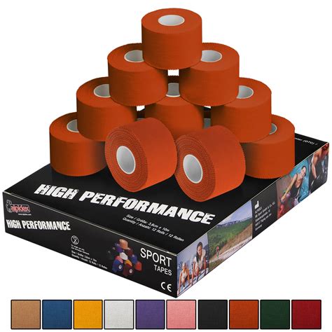 12 x ALPIDEX Sport-Tape 3,8 cm x 10 m in 10 verschiedenen Farben ...