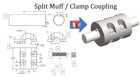 Split Muff Clamp Coupling Using SOLIDWORKS Parts And Assembly