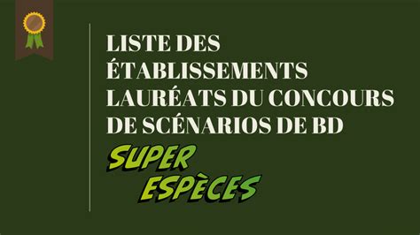 Les Laur Ats Du Concours De Sc Narios De Bd Super Esp Ces Sont L