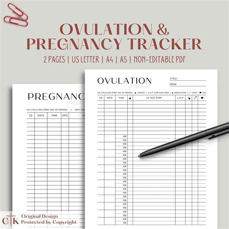 Ovulation And Pregnancy Trackers Ttc Chart Ovulation Tracker Sheet Ovulation Template Trying To