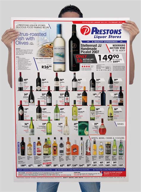 Prestons Liquor Stores Full Page Tabloid Ad Liquor Store Liquor