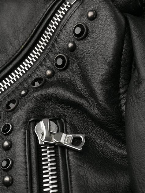 Black Leather Cropped Biker Jacket - Maker of Jacket