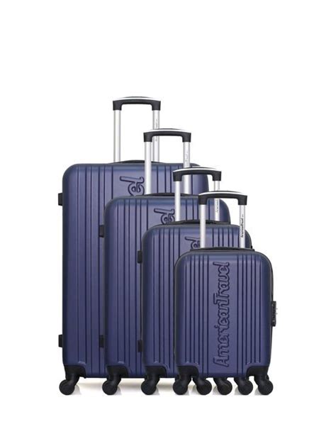 Set De 4 Valises AMERICAN TRAVEL SPRINGFIELD M 4 Roues Marine