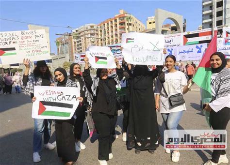 مظاهرات حاشدة في المنصورة لدعم فلسطين صور المصري اليوم