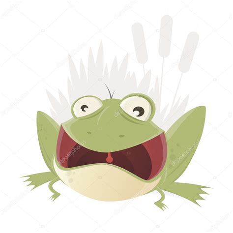 Croaking cartoon frog Stock Illustration by ©shockfactor.de #102848960