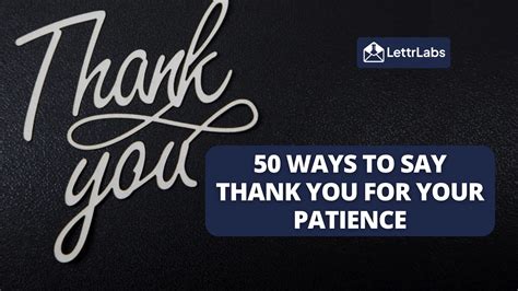 Ways To Say Thank You For Your Patient