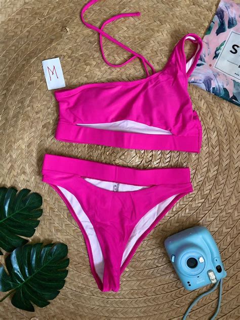 Shein Sexy Pink Two Piece Swimsuit Swimwear Bikini Medium Women S