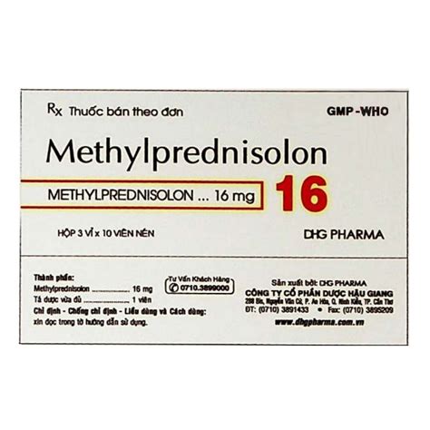 Methylprednisolon 16 Dược Hậu Giang BvNTP