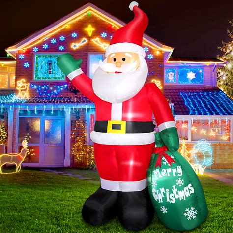 8ft Inflatable Santa Claus With Led Lights Inflatable Christmas