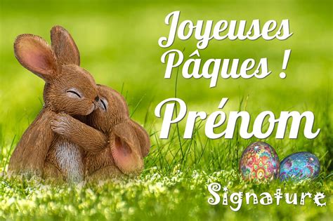 Carte joyeuses pâques avec des lapins à personnaliser et à imprimer sur