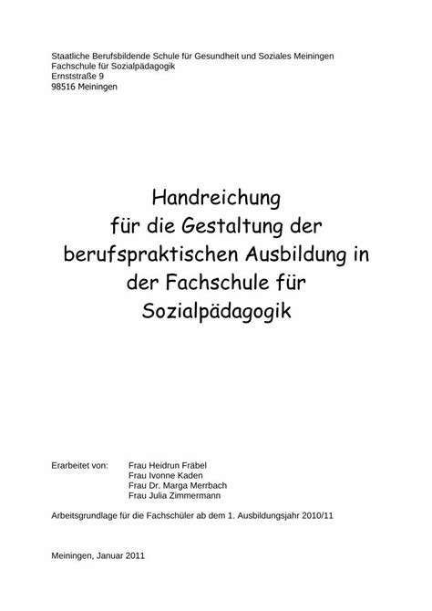 PDF Handreichung für Gestaltung der berufspraktischen