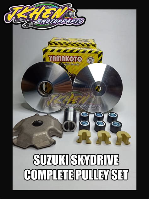 SUZUKI SKYDRIVE STOCK COMPLETE PULLEY SET WITH FREE FLYBALL Lazada PH