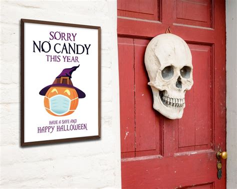 Sorry No Candy Sign Halloween Printable Funny Covid No Trick - Etsy