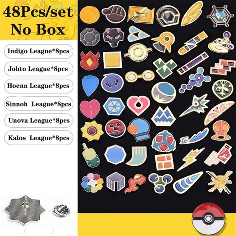 Pokemon Gym Badges Kanto Johto Hoenn Sinnoh Unova Kalo League Region