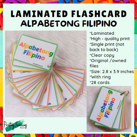 Alpabetong Filipino Laminated Flashcard Shopee Philippines