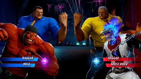 Blue Haggar Red Hulk Vs Yellow Haggar Ghost Rider Marvel Vs