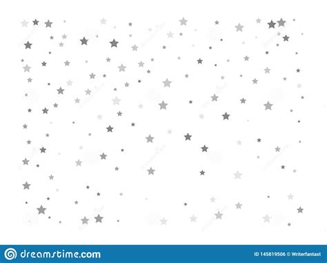 Random Falling Silver Stars Stock Vector Illustration Of Silver