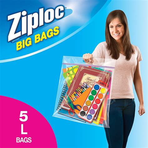 Ziploc Big Bag Double Zipper Large 5 Count