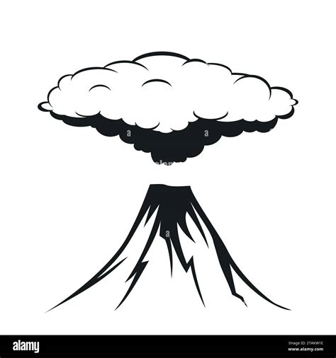 Volcanic Eruption With Clouds Of Smoke Vector Illustration Stock