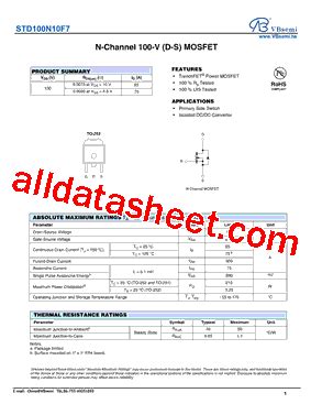 STD100N10F7 Datasheet PDF VBsemi Electronics Co Ltd