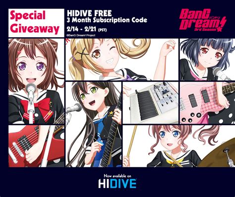 BanG Dream GBP On Twitter Watch Anime On HIDIVE For FREE BanG Dream