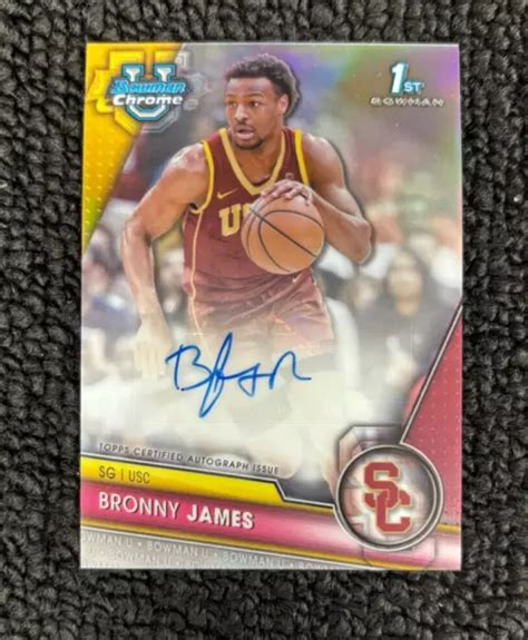 2023 24 BOWMAN CHROME University Bronny James 1ST BOWMAN REFRATTORE