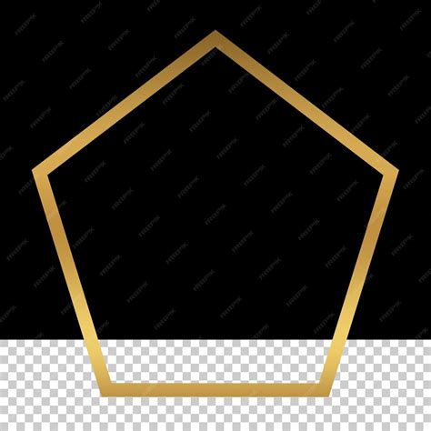 Premium Psd Luxury Golden Pentagon Shape Design Transparant Eps Shape