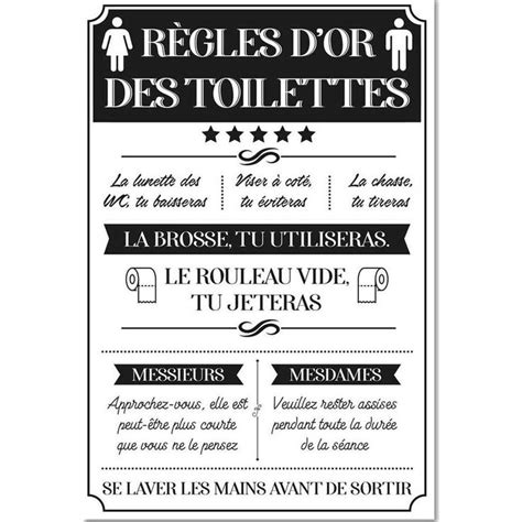 Sud Trading Cadre En Toile R Gles Des Toilettes Blanc Toilettes