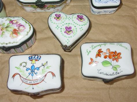 Proantic Lot Boites Pilules Mouches Porcelaine De Limoges Tr