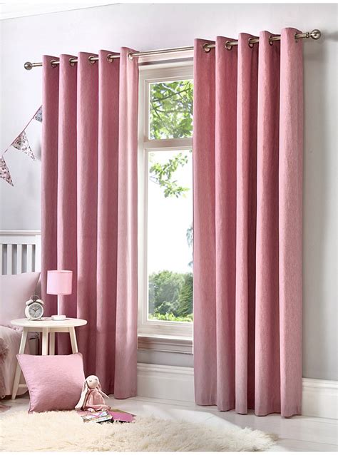 Fusion Sorbonne 100% Cotton Pair of Eyelet Curtains in Blush Pink ...