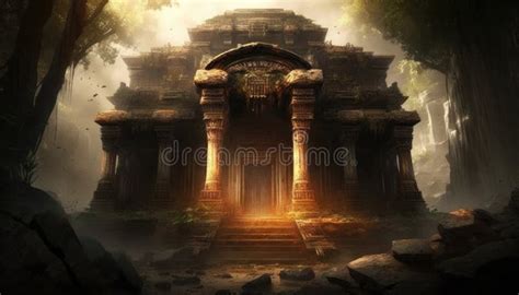 Ancient Temple, Spiritual Awe Wallpaper. Generative AI Stock ...