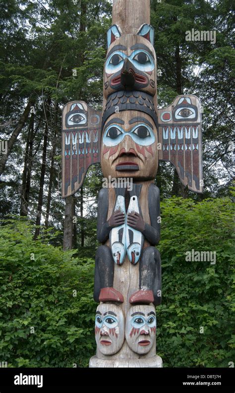 Totem Poles At Totem Bight State Park Ketchikan Alaska Stock Photo Alamy