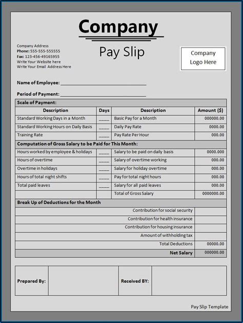 Free Pay Stub Template Excel - Template 1 : Resume Examples #XV8oxWg1zD