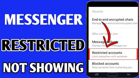 Messenger Restricted Account Not Showing Problem How To See