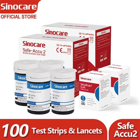 Kit De Teste Sinocare Safe Accu Home De Glicose No Sangue Pcs