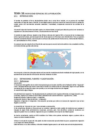 Tema Movilidad Espacial De La Poblacion Pdf