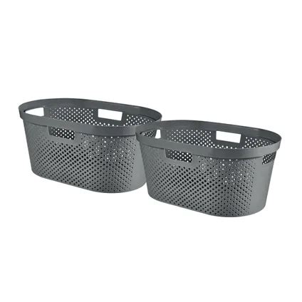 Curver Infinity Recycled Wasmand 40L 2 Stuks Grijs