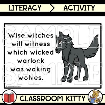 Halloween Alliteration Cards by Classroom Kitty | TpT