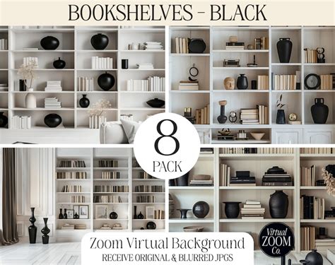 Zoom Background Bookshelf Virtual Background Black Bookshelf Zoom