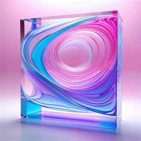 Premium Photo Glass Block With Swirl Design